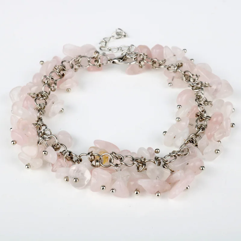 Браслет с натуральными камнями минералами кристаллами кварцем удачей духовным