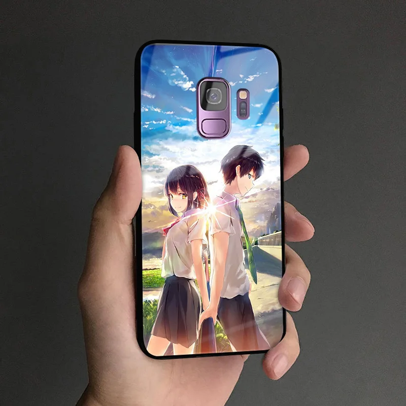 YOURNAME 1 Ваше имя Фильм аниме мягкий силиконовый стеклянный чехол для телефона крышка оболочка для samsung Galaxy S8 S9 S10e S10 Note 8 9 10 Plus - Цвет: YOURNAME 1