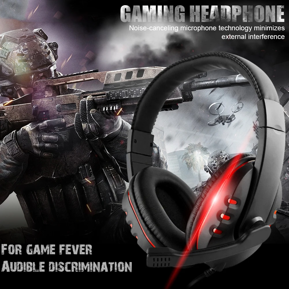 

Laptop gaming headset with PC adapter cable Professional game player headset LED lighting 3D wired headset with microphone