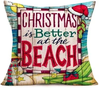 hopyeer christmas is better at beach decor throw pillow covers wood ocean chair travel snowman slipper xmas hat pillowcase