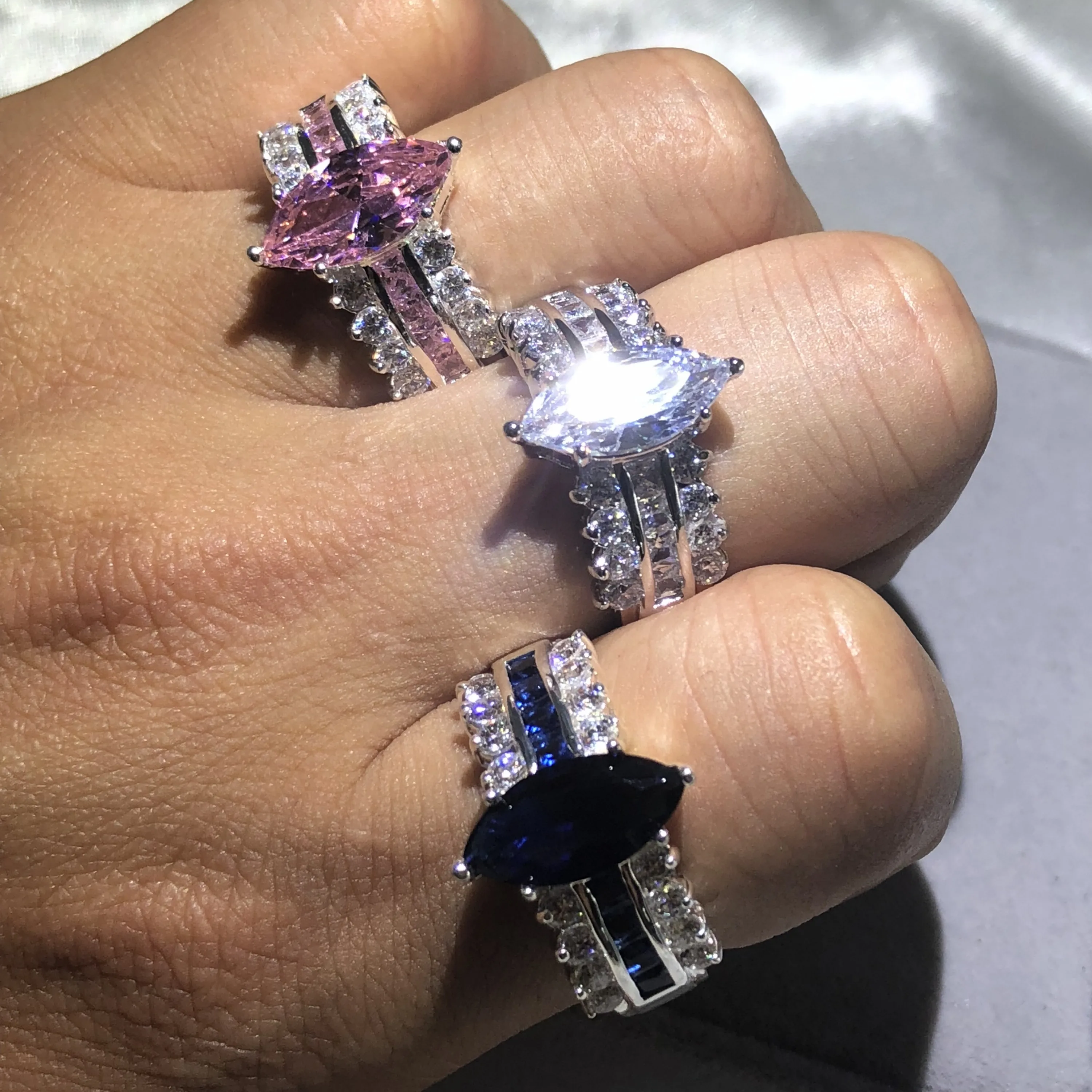 Женское кольцо из серебра 925 пробы с имитацией бриллианта 3 карата|ring for|ring for salerings