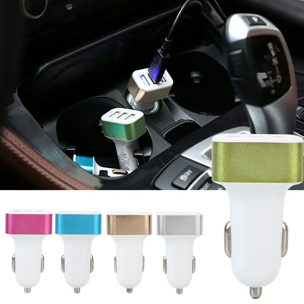 Автомобильное зарядное устройство для прикуривателя с двумя портами USB и 3