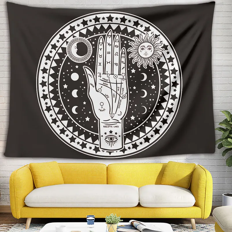 

Assassin Big Mandala Indian Tapestry Bohemian Beach Mat Sun Moon Psychedelic Moon Sun Bohemian Bedroom Decoration Wall Hanging