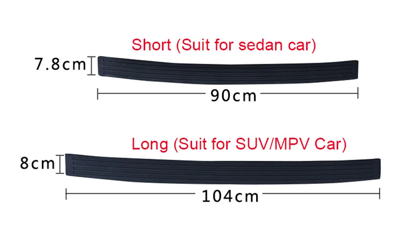 90 см/104 см багажник автомобиля заднего бампера резиновый коврик самоклеящаяся