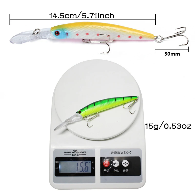 

6pcs Minnow Fishing Lures 14.5CM 15G Hooks Fish Minnow Lure Tackle Hard Bait Pesca Wobbler Artificial Swimbait