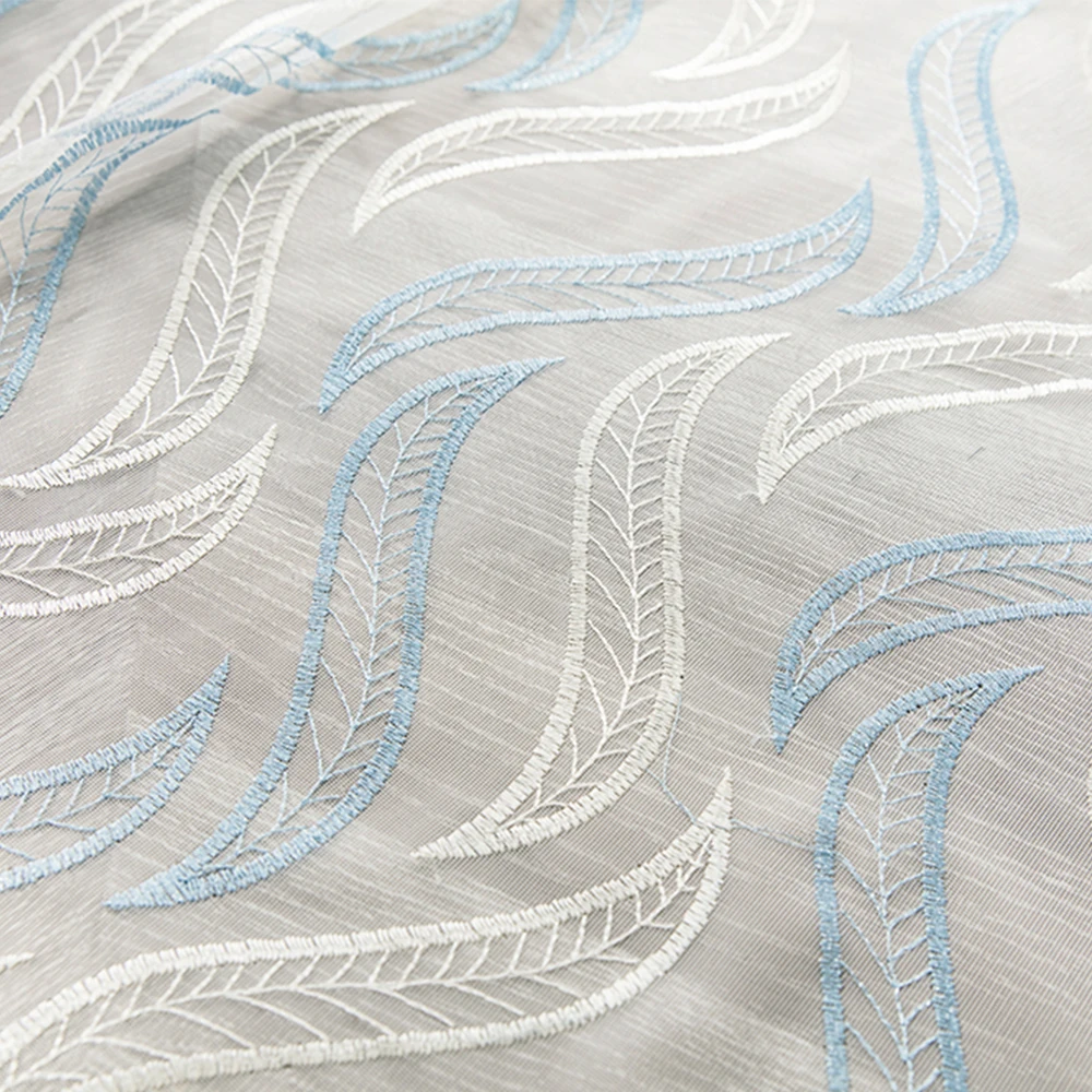 

CDIY Modern Embroidered Sheer Window Curtains Tulle Curtain for Bedroom the Living Room Kitchen Voile Curtains for Blind Drapes