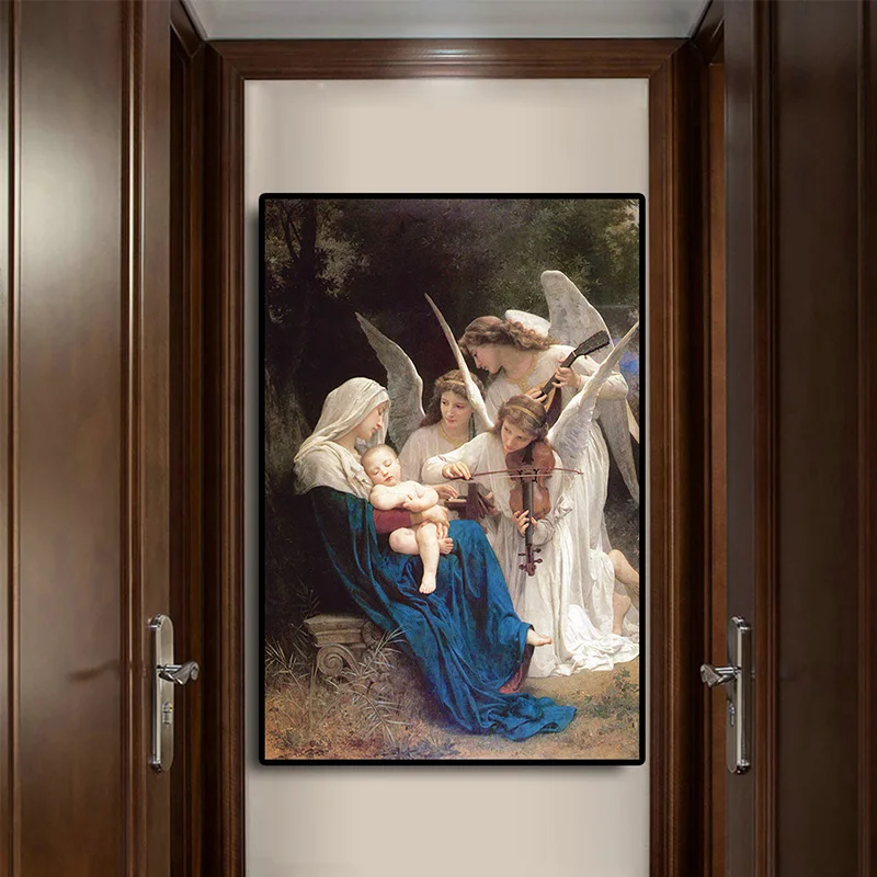 Песня ангела Вильяма Адольфа портрет холст живопись поп художественные плакаты