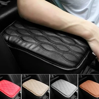 car memory foam armrest pad cover pu leather striped grid auto arm rest protective cushion mat cover car interior accessories