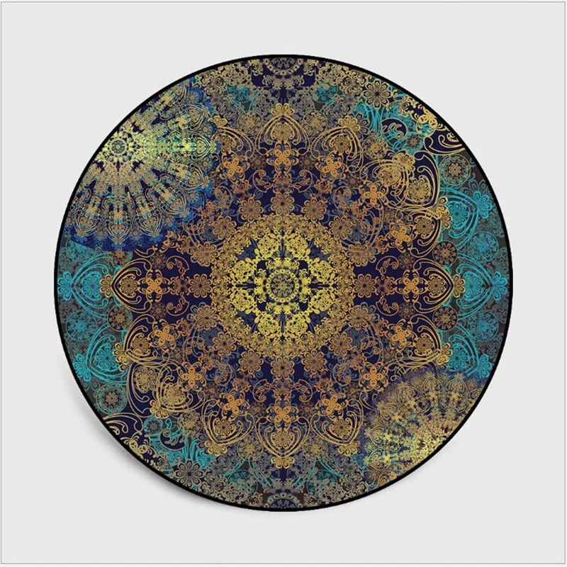 Ковры для гостиной винтажный нескользящий круглый ковер с цветочным узором 100%