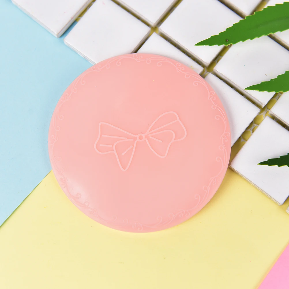 Pink Cute 1pcs Mini Pocket Makeup Mirror Cosmetic Compact Metal Mirrors Color Random Dia 7cm