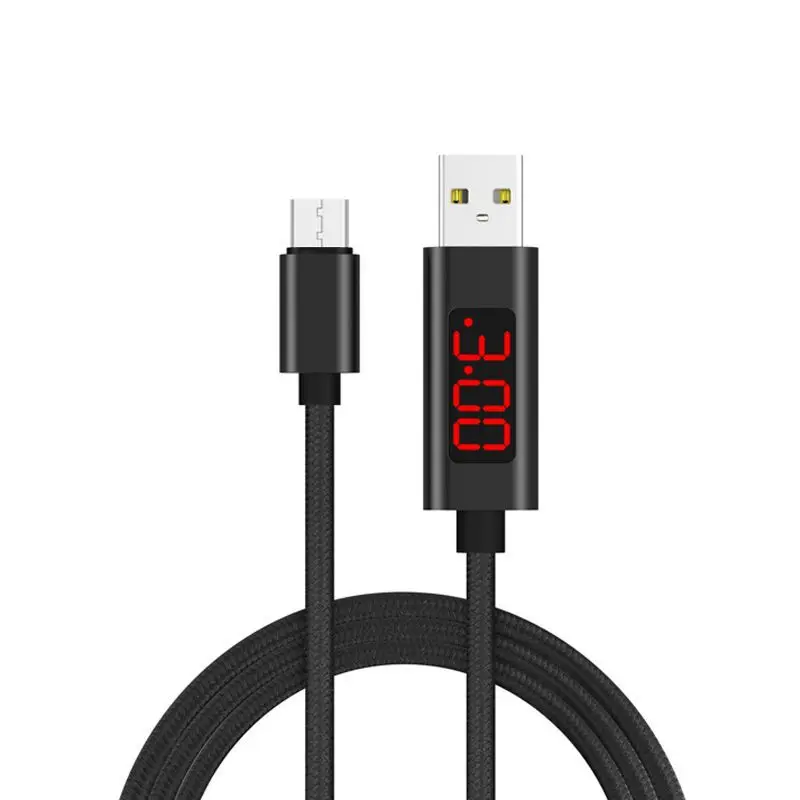 Micro USB interface Type C/Micro USB/Lightning Быстрая зарядка USB кабели с током и дисплеем напряжения для Iphone huawei XiaoMi samsung - Цвет: Micro USB interface