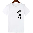 Женская футболка Luckyroll с карманами, кошками и котятами, новинка 2021, летние футболки Y2K в стиле Харадзюку с коротким рукавом, модные повседневные облегающие футболки