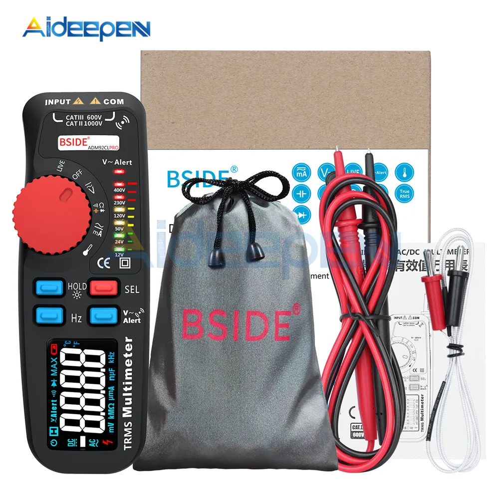 Профессиональный двухрежимный Цифровой мультиметр ADM92CL PRO TRMS тестер 6000 отсчетов