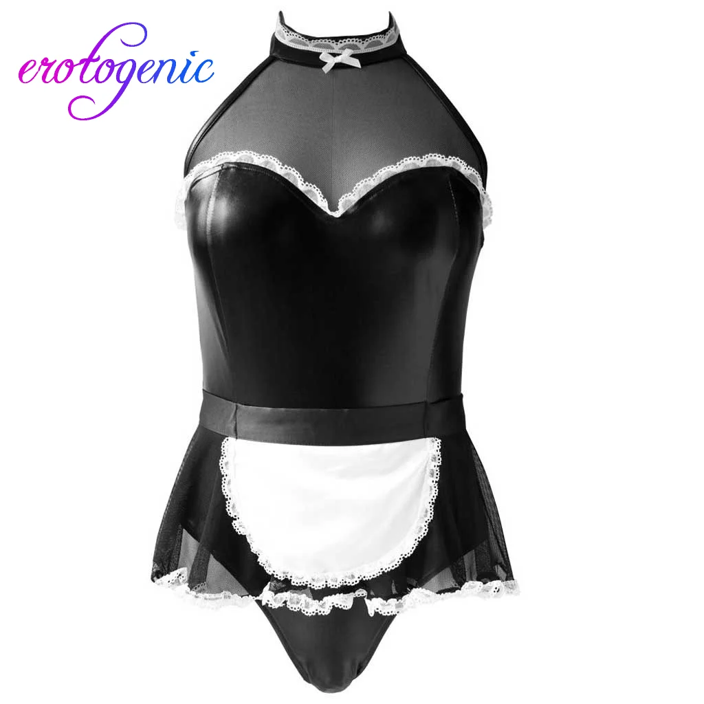 Эротическая Косплей Униформа нового размера плюс кожаное женское нижнее белье