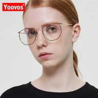 yoovos 2021 glasses frame women luxury metal glasses for menwomen luxury blue light eyeglasses frames okulary gafas de hombre