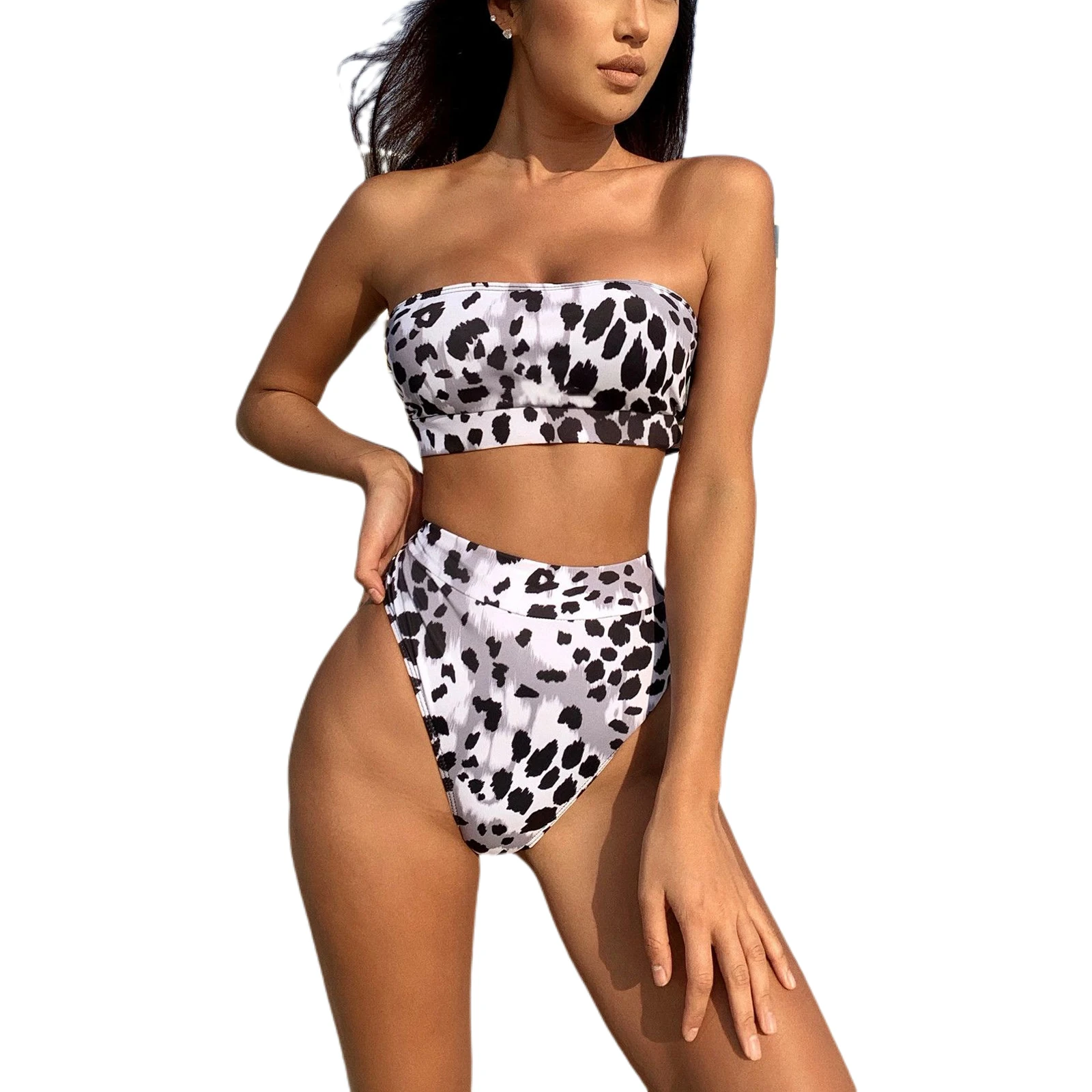 

Для женщин BikiniSet слинг Плавание костюм с леопардовым принтом Высокая Талия пляжные бассейн вечерние стринги из 2 предметов летние пляжные П...