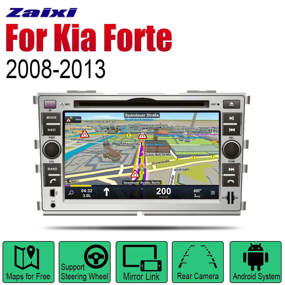 

Автомобильный радиоприемник ZaiXi Android, стерео, DVD, GPS-навигация для Kia Forte 2008, 2009, 2010, 2011, 2012, 2013, 2din, автомобильный радиоприемник, стерео, мультимед...