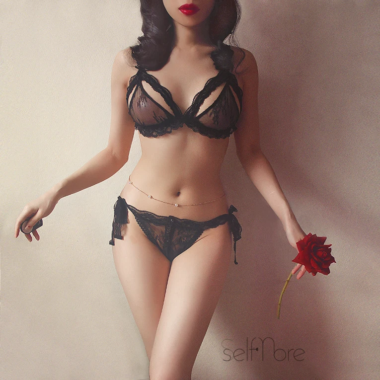 Французское кружевное нижнее белье с треугольными чашками комплект нижнего