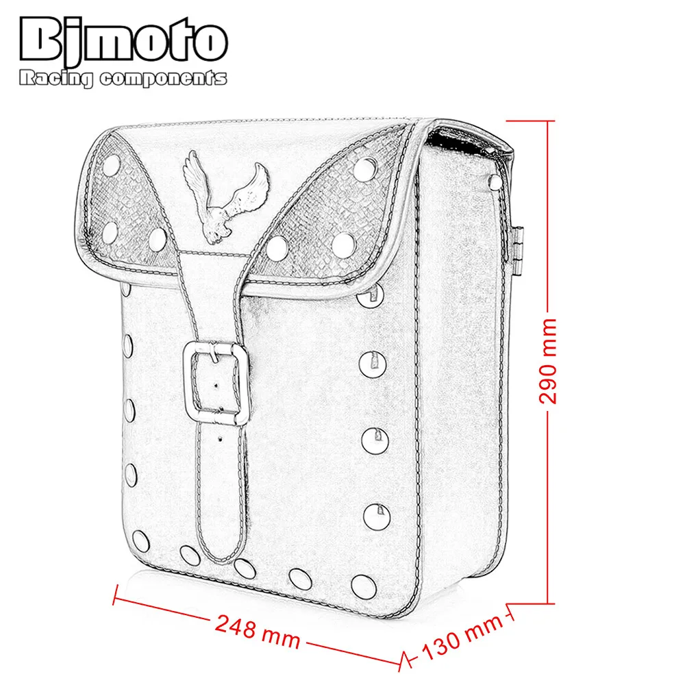 

2pcs Motorcycle Saddle Bags Leather Side Tool Bag For Harley Cruiser Kawasaki For Honda Suzuki Motorbike Storage Luggage Bags