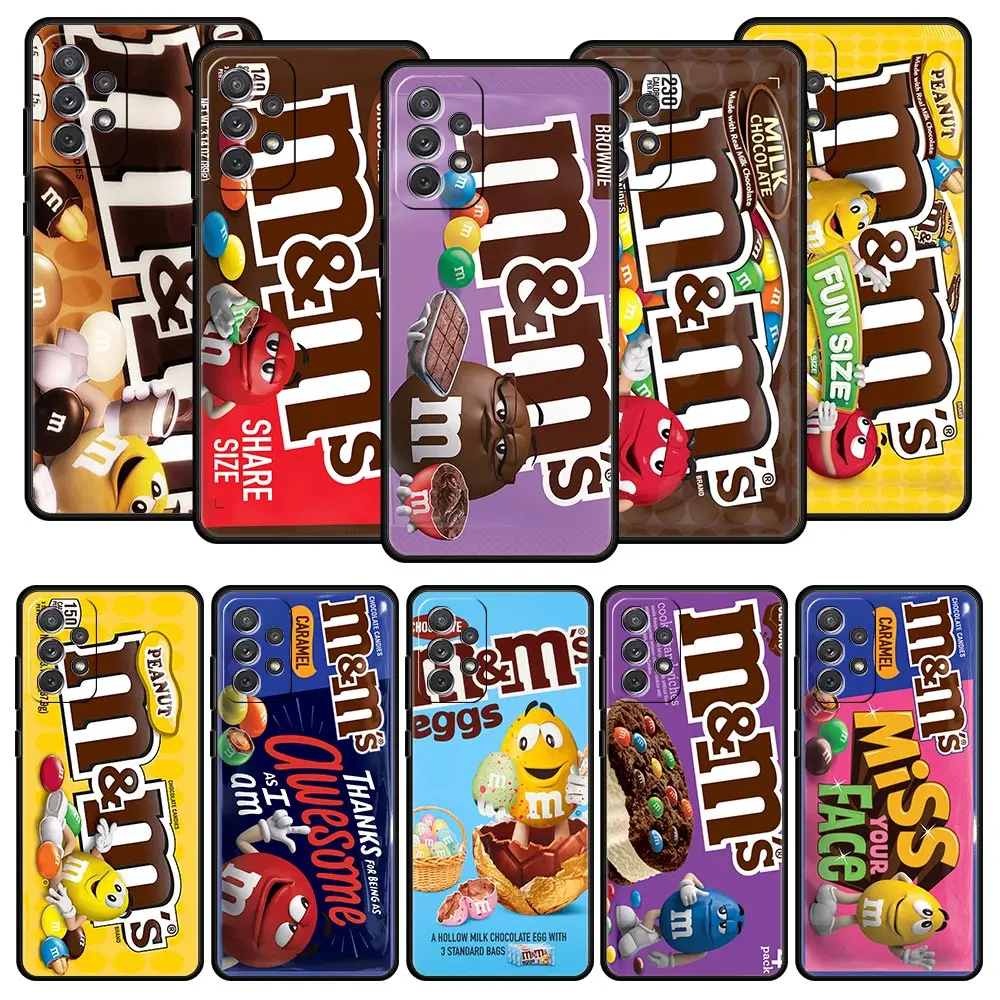 

M&M's Chocolate Case For Samsung Galaxy A51 A12 A21s A71 A31 A52 A32 A02s A32 A72 A11 A41 A01 Black Phone Cover