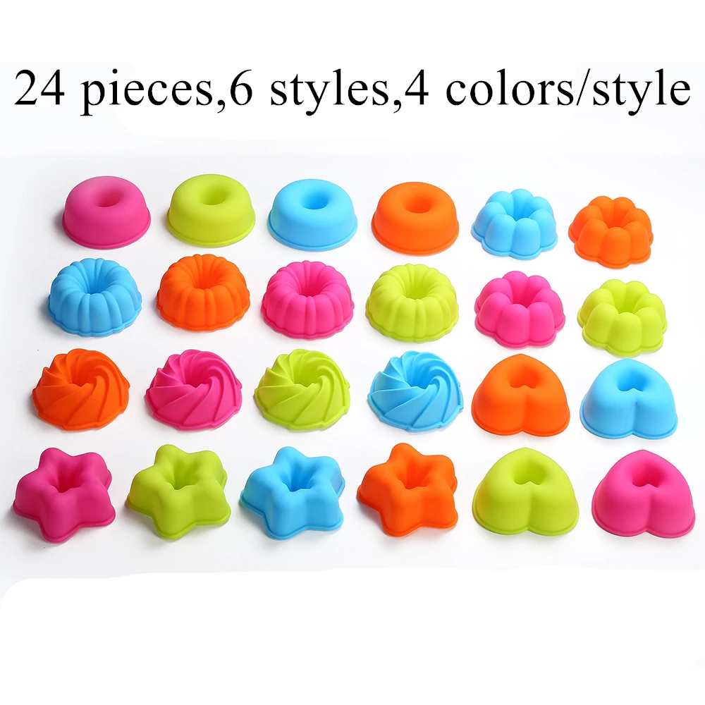 24/36 шт. силиконовая форма для кексов с антипригарным покрытием