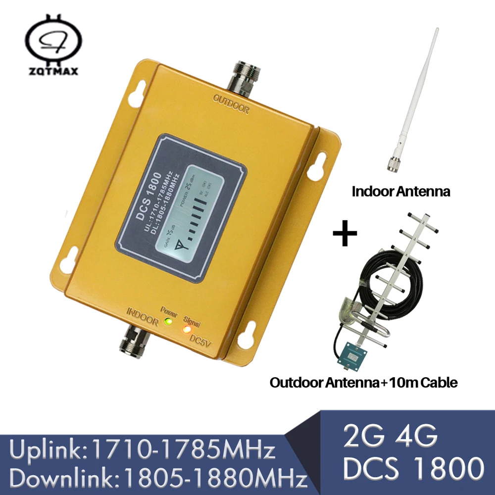Ретранслятор ZQTMAX 2G 4G DCS 1800 Усилитель сотового сигнала lte усилитель интернет 75dB FDD