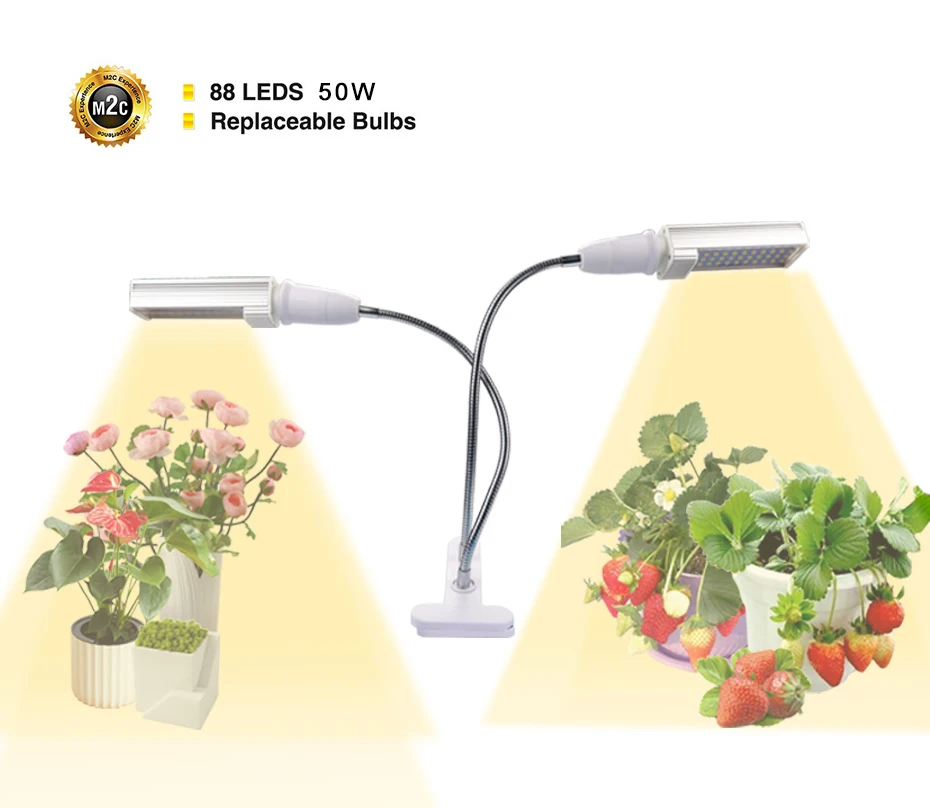 phytolamp 50W Led Grow Light Full Spectrum Lamp For Plant Potted Vegetable Flower 88LEDs Dimmable Plants Lamps