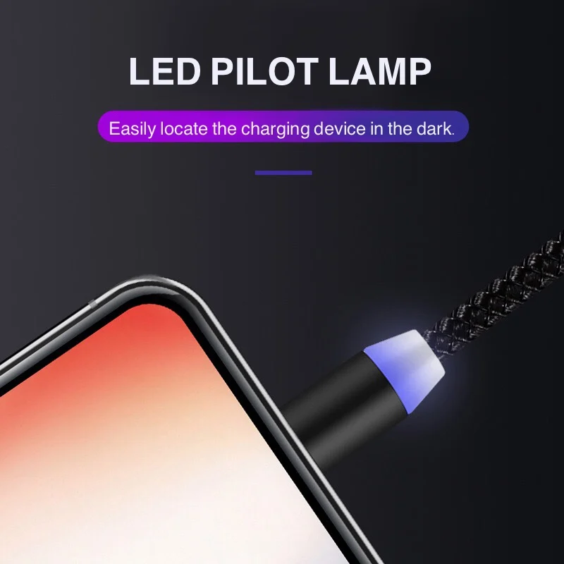Магнитный кабель USB для быстрой зарядки 1 м Micro передачи данных iPhone huawei samsung type C