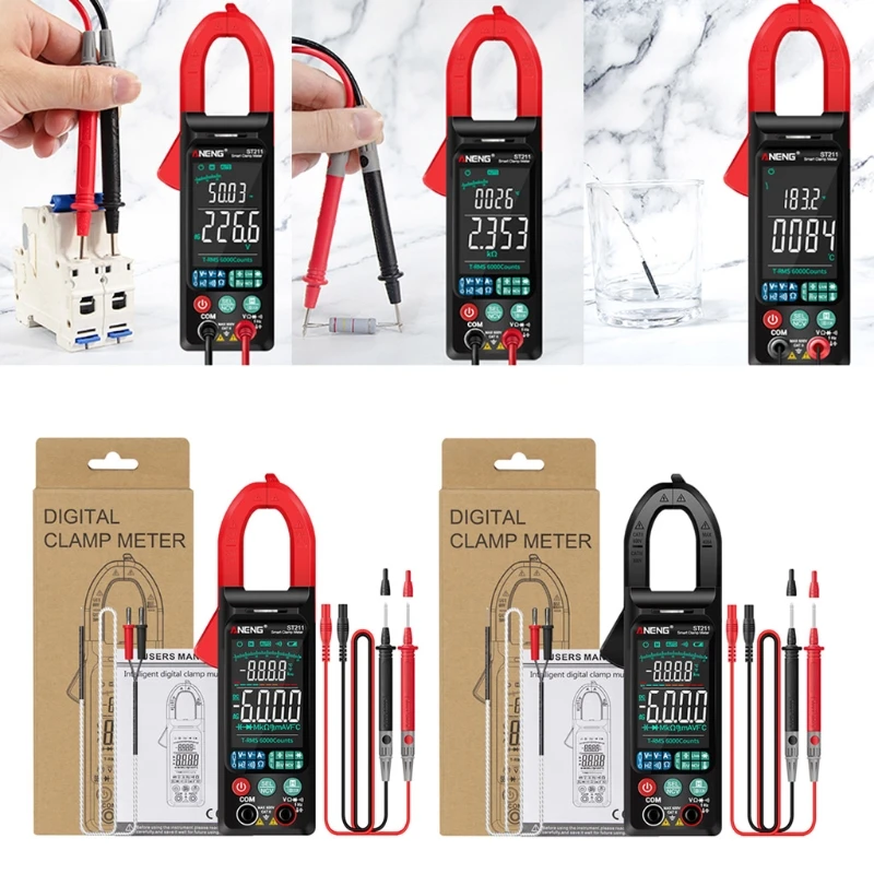 

Digital Clamp Meter Multimeter with ON-Off Beep Fast Measure Diode Her-tz Live Wire Capacitance Resistance & Temperarure