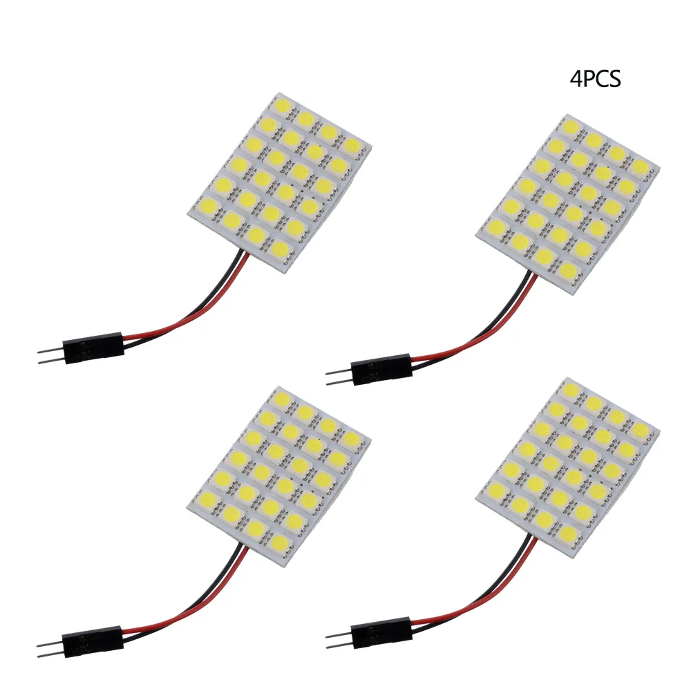 4 шт. белый 24 SMD 5050 LED интерьер автомобиля Купол свет T10 BA9S Festoon панель|Сигнальная