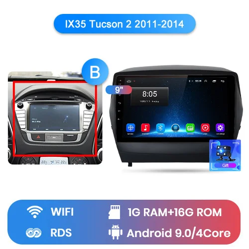 WIFI (1GB 16GB)B Junsun Штатное Головное устройство для Хендай Туксон ix35 GPS навигатор Android 8.1 aвтомагнитола магнитола 2 din автомагнитолы Андроид для Hyundai Tucson 2 LM штатная магнитола автомобильная мультимедиа - Цвет: WIFI (1GB 16GB)B