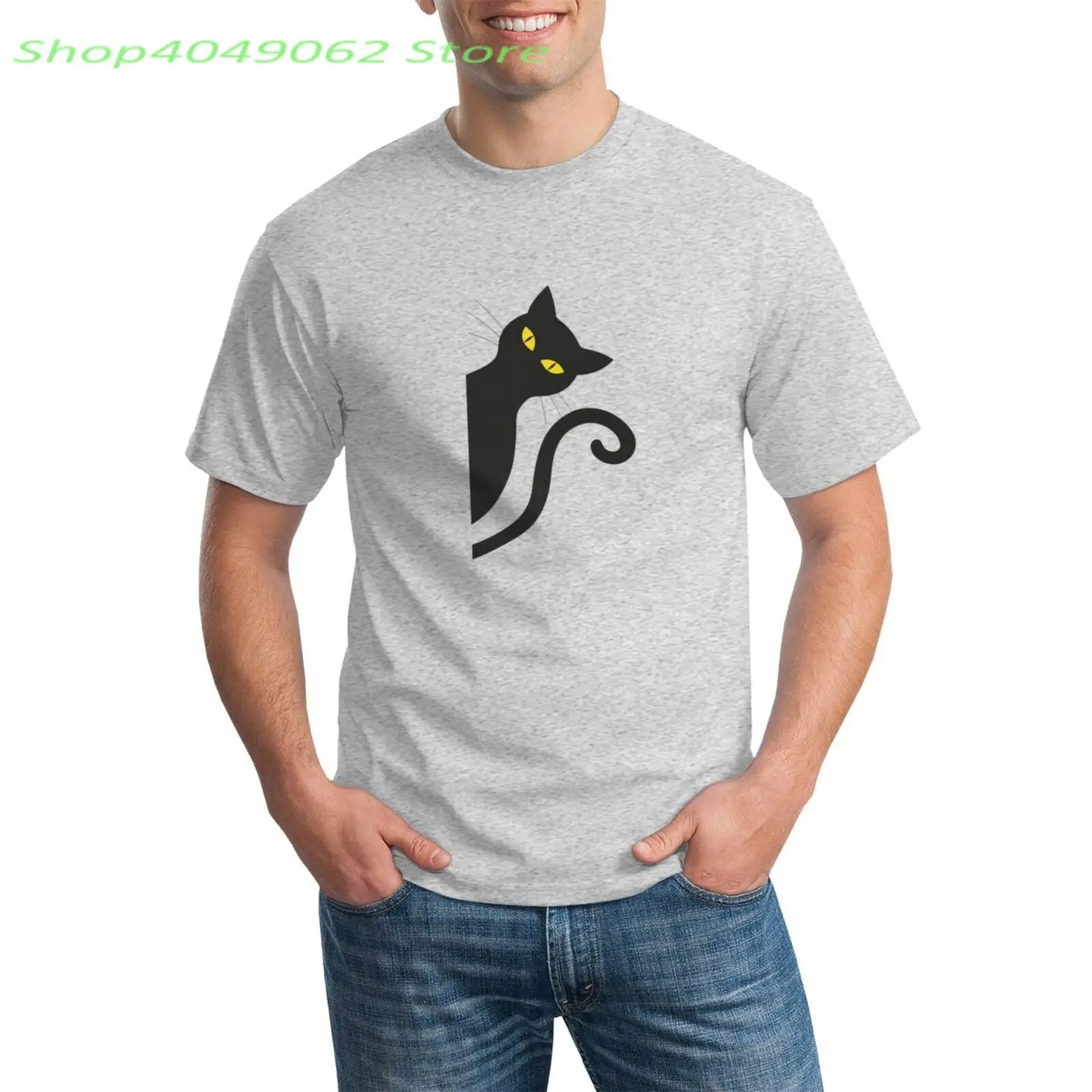 

Summer t shirt man england style simple Cat Looking Out Side o-neck cotton harajuku tshirt camisetas verano mujer plus Size