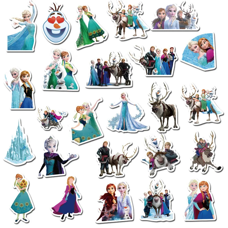 Nuevos 50 Uds Disney sticker Frozen 2 princess Sophia pegatinas de grafiti en scooters maletas pegatinas de dibujos animados-3