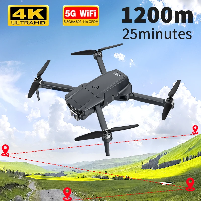 2021 Новы L800 Pro Drone GPS 4k Прафесійная падвойная HD-камера Бесшчотачная аэрафотаздымка