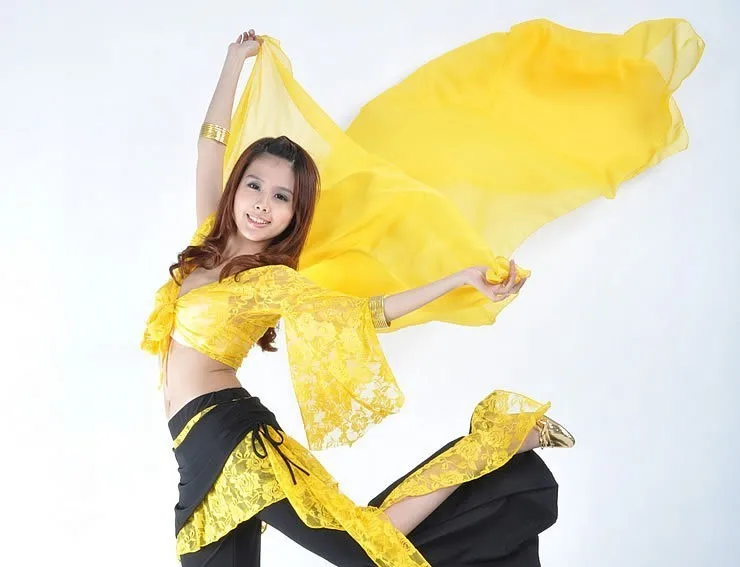 Индийский Оранжевый танец живота костюм современный Восточный BellyDancing пряжа шарф для женщин BellyDance костюм сценическое шоу шаль для танцев