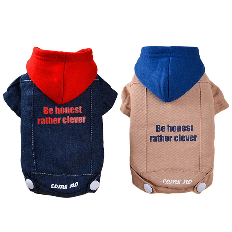 Джинсовая куртка для собак зимняя одежда пальто зимний костюм домашних животных