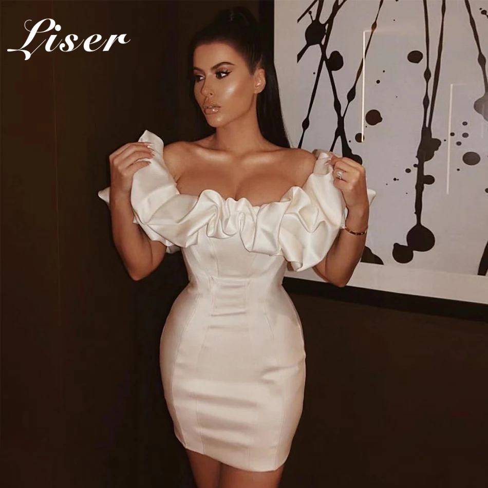 Liser 2021 Новое летнее женское платье с вырезом лодочкой рукавами фонариками