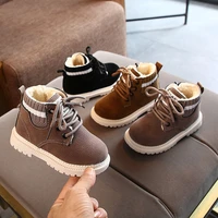 male baby martin boots plus cashmere childrens cotton shoes winter new girls british style short boots snow boots baby shoes