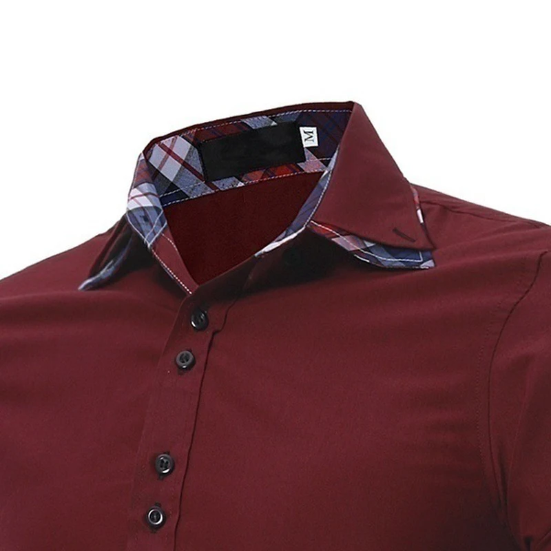 

Nice Men Cotton Double Collar Plaid Shirts High Quality Short Sleeve Slim Fit Business Casual Shirt Cardigan Tops Male Clothing