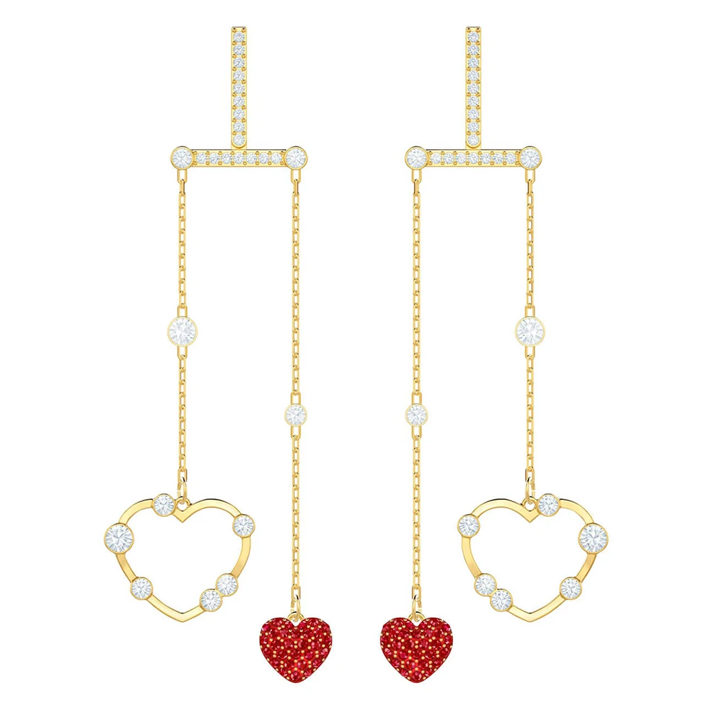 

New Shiny Fresh Heart-shaped Crystal Pierced Earrings Elegant Charming Lady Jewelry Valentine's Day Romantic Fashion Gift