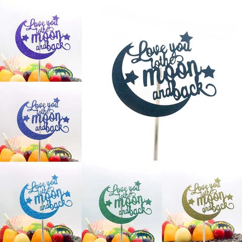 1 шт. декор для выпечки торта флажков Love You To The Moon And Back (мама я тебя на день рождения