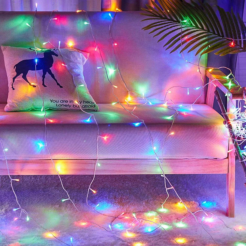 

10m 100 Leds Fairy Lights String Christmas Lamp Garland with 8 Flashing Modes Waterproof Indoor Outdoor Lighting String