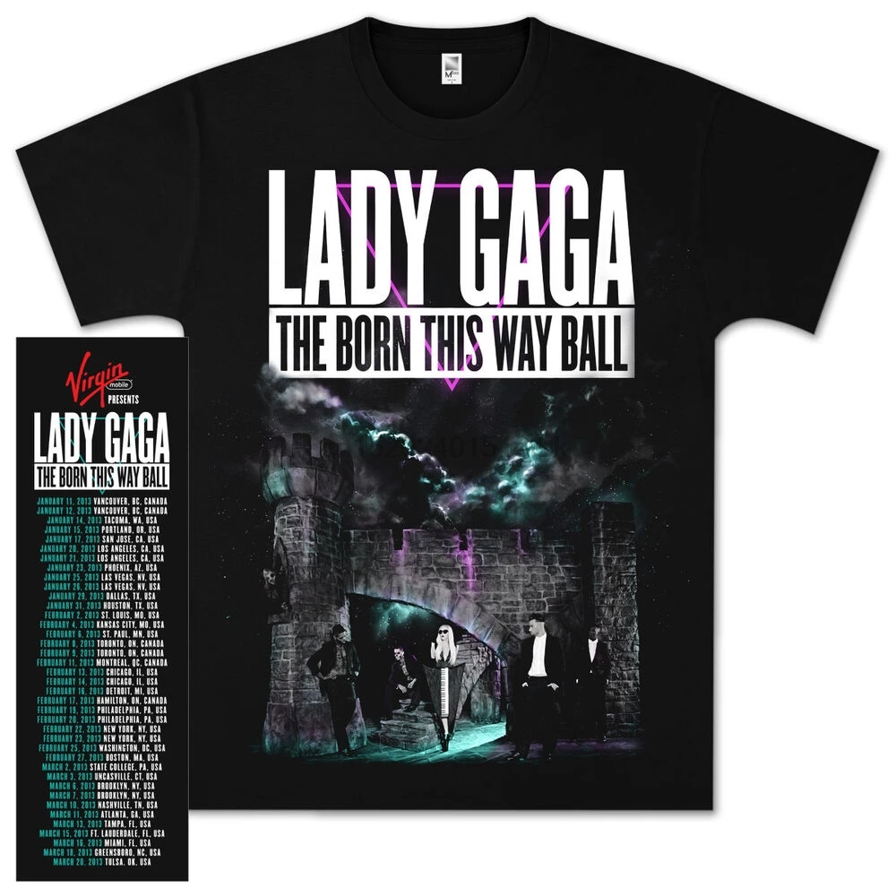 Мужская футболка с надписью Lady Gaga Castle Tour 2013|Мужские футболки| |