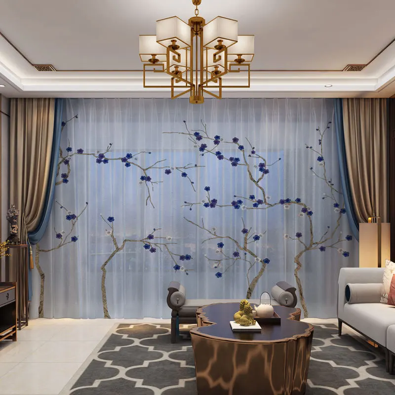 

Floral Birds 3D Customized Photo Curtains Drape Panel Sheer Tulle 3D Window Curtains For Living Room Door Kitchen Bedroom