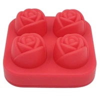 55 dropshippingice cube tray stackable leak proof rose shape 4 cavity ice cube tray for drink