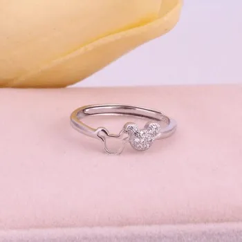 

2021 New S925 Silver Diamond Bear Shaped Jewelry Opening Ring Adjustable Geometry Ring Fsr029ngkl