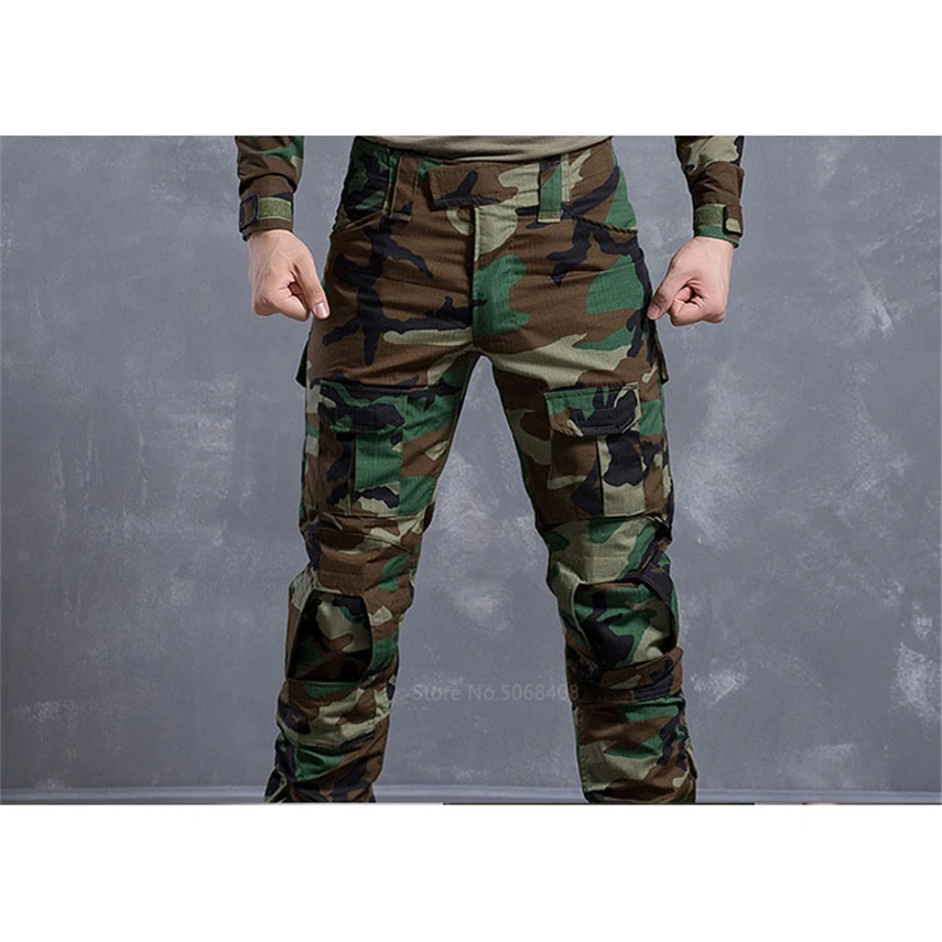 Брюки карго мужские камуфляжные Тактический Костюм в стиле милитари хлопковые