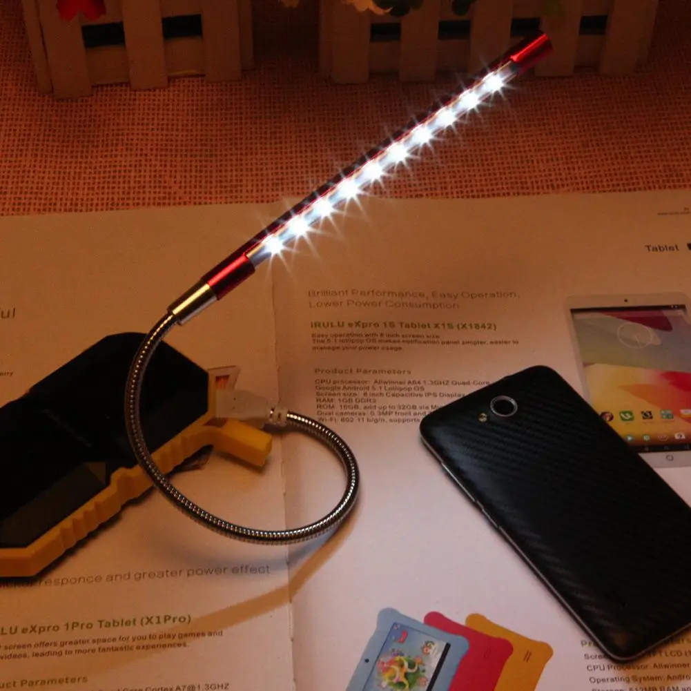 

Лампа для чтения, 10 светодиодов, гибкая USB-клавиатура светильник Настольная лампа для чтения, ночная лампа для ноутбука