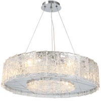 new modern luxury chandeliers lighting fashion lobby foyer restaurant glass lamp chrome round stainless steel e14 hanging lights