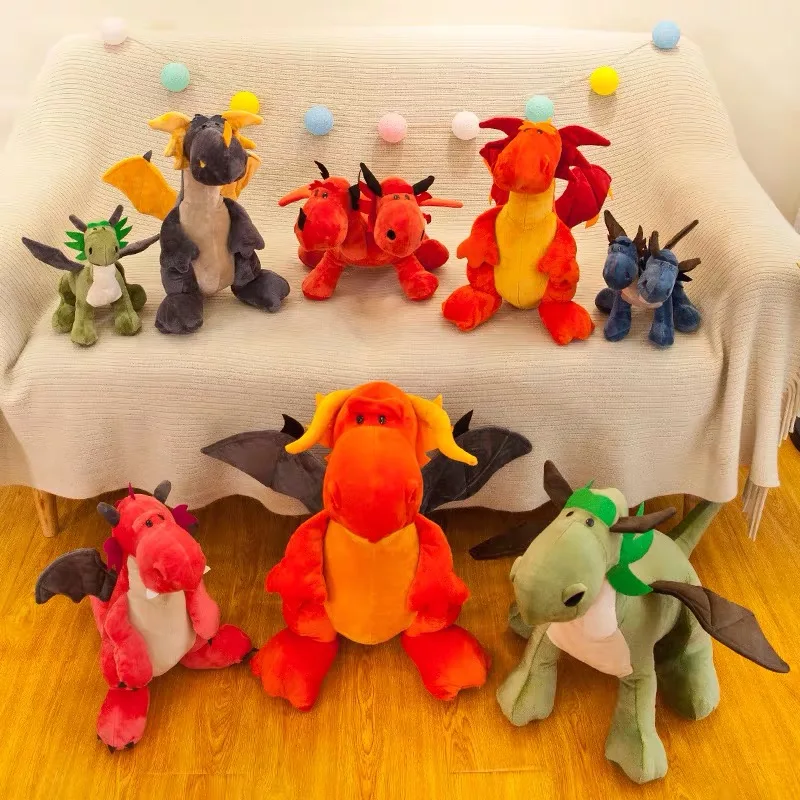 Динозавр плюшевые игрушки двухсторонние животные мягкие куклы картон аниме